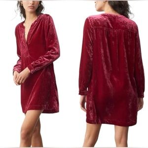 Anthropologie NWT Melody Velvet Tunic Dress Size  XXSP RED